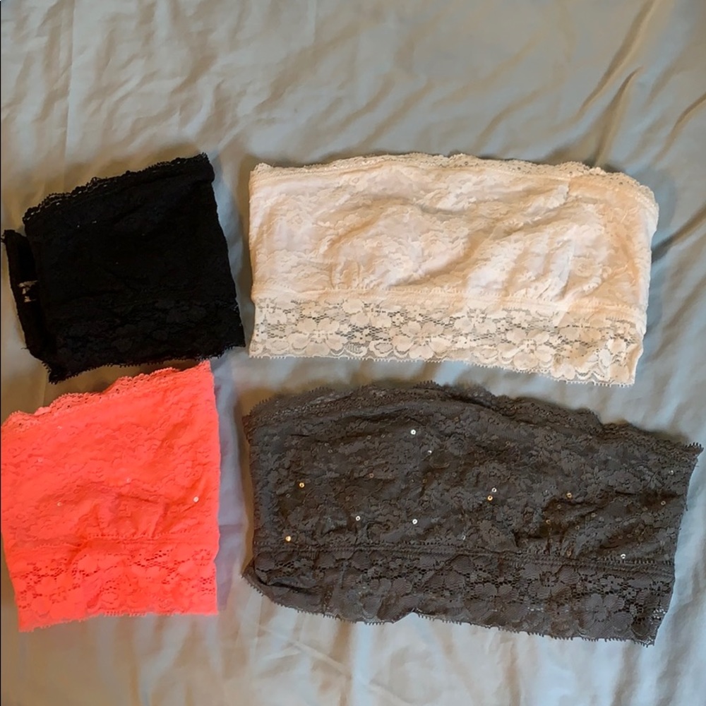 Set for four lace bralettes